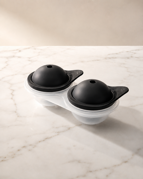 ElyseraRitual Large Ice Sphere Mold 2 cavity matte black silicone tray 6cm spheres