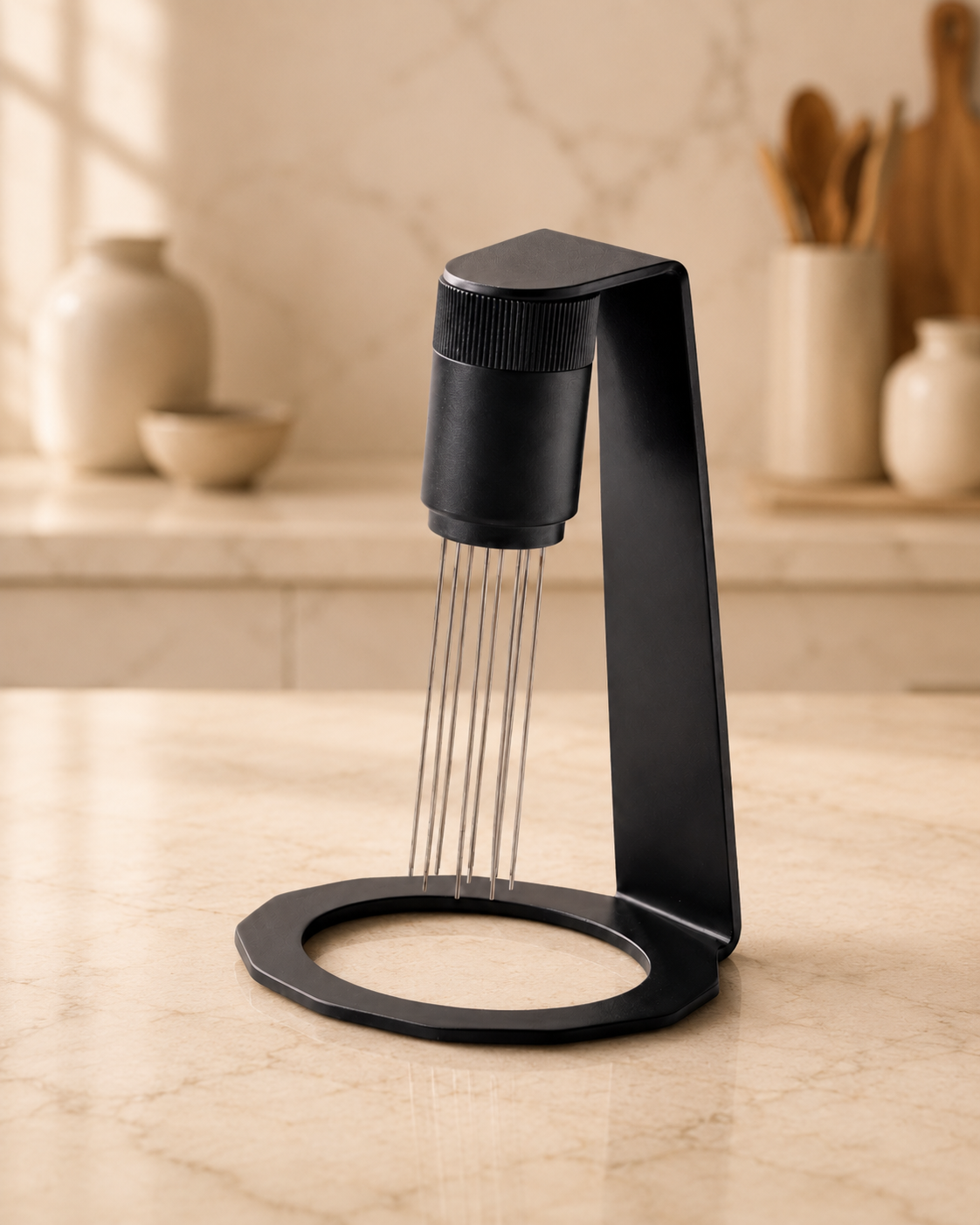 ElyseraRitual WDT espresso stirring tool matte black 8-needle barista distribution tool