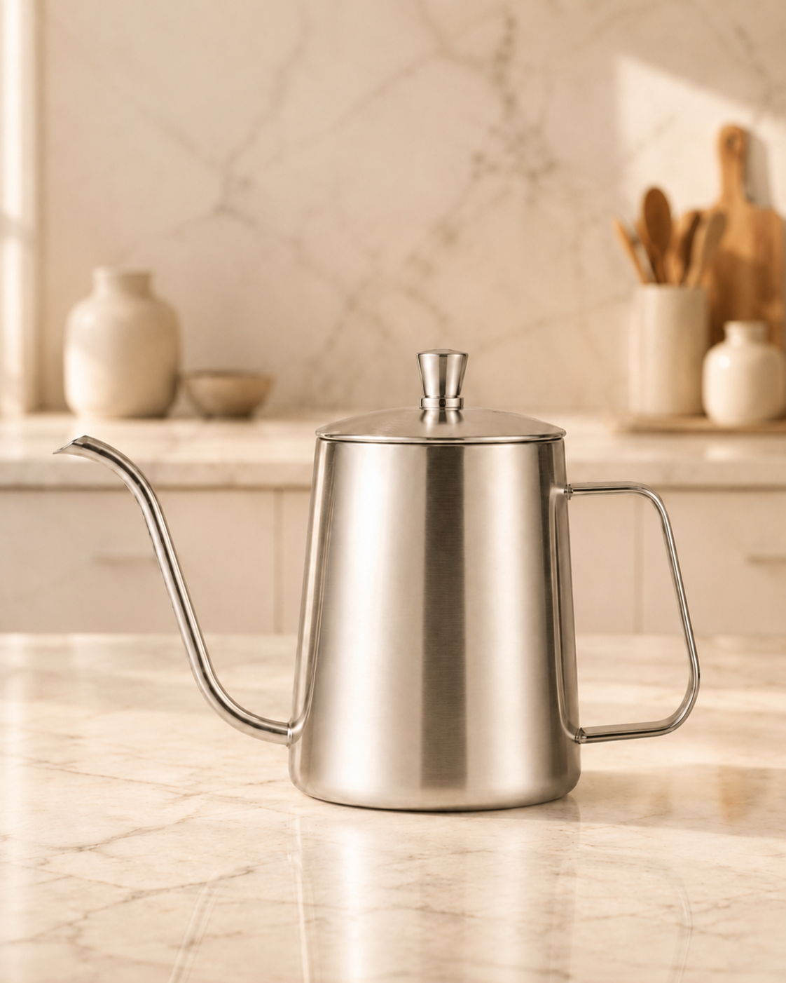 Ritual Kettle Origin stovetop gooseneck kettle brushed silver — ElyseraRitual